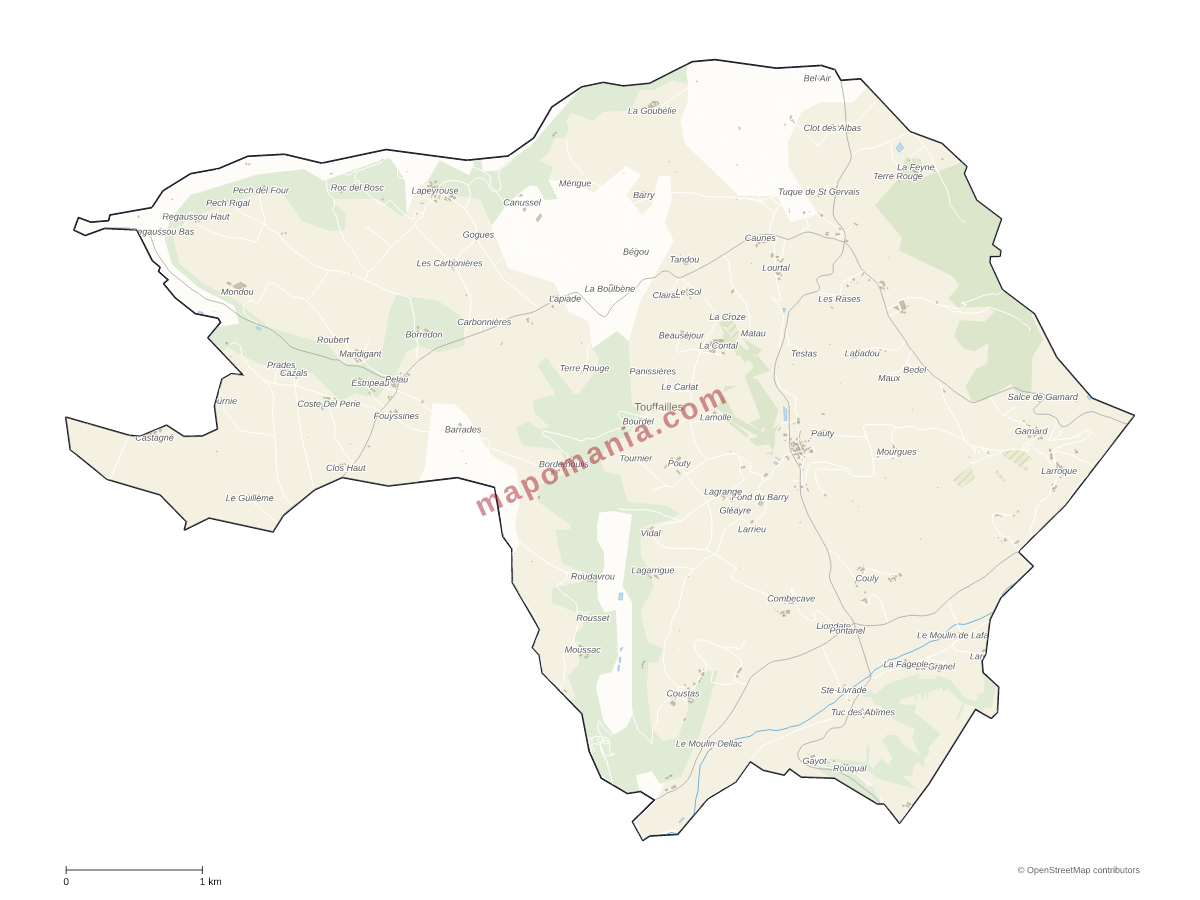 Carte de Touffailles à personnaliser
