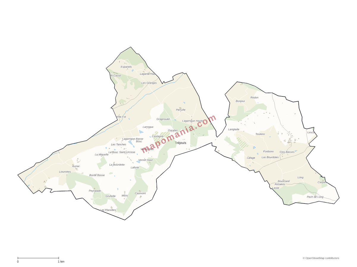 Carte de Tréjouls à personnaliser