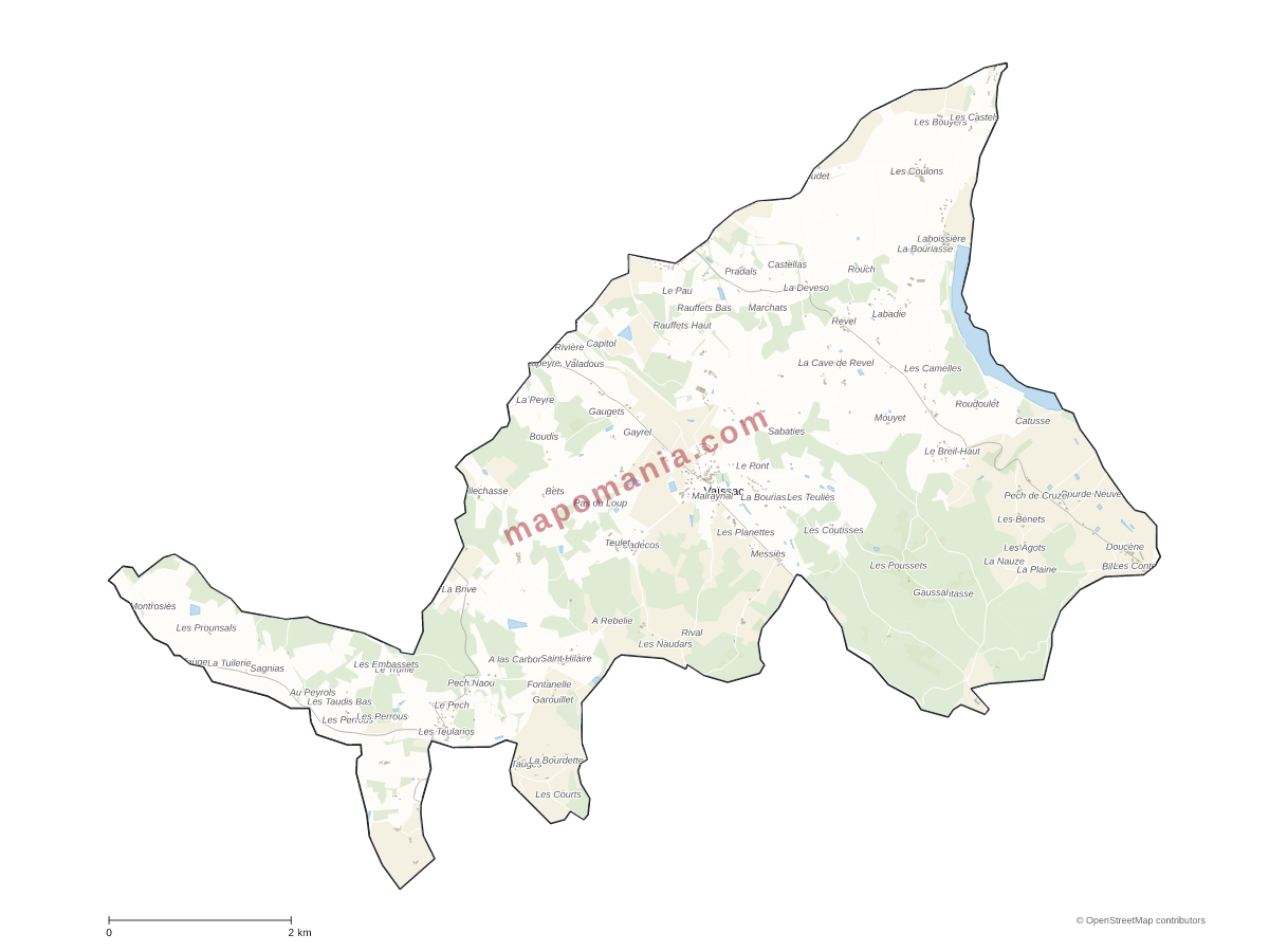 Carte de Vaïssac à personnaliser