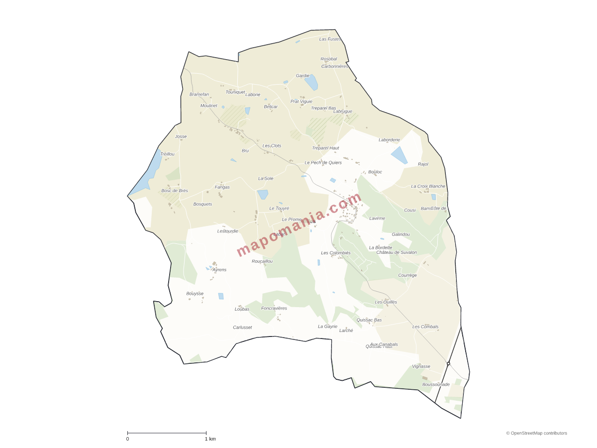 Carte de Valeilles à personnaliser