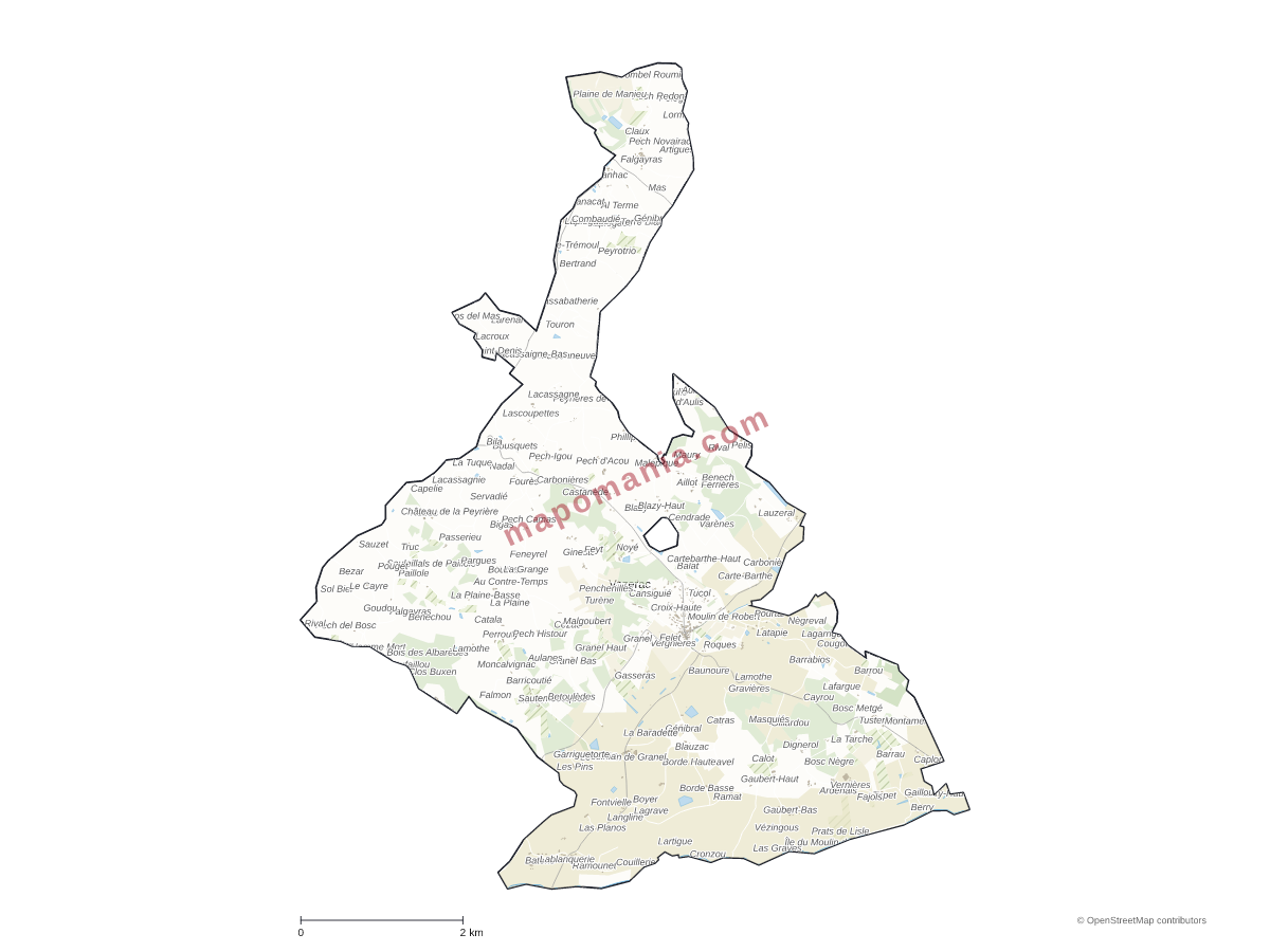 Carte de Vazerac à personnaliser
