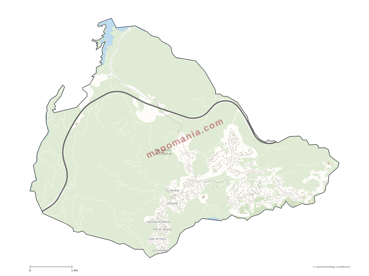 Carte de Les Adrets-de-l'Estérel à personnaliser