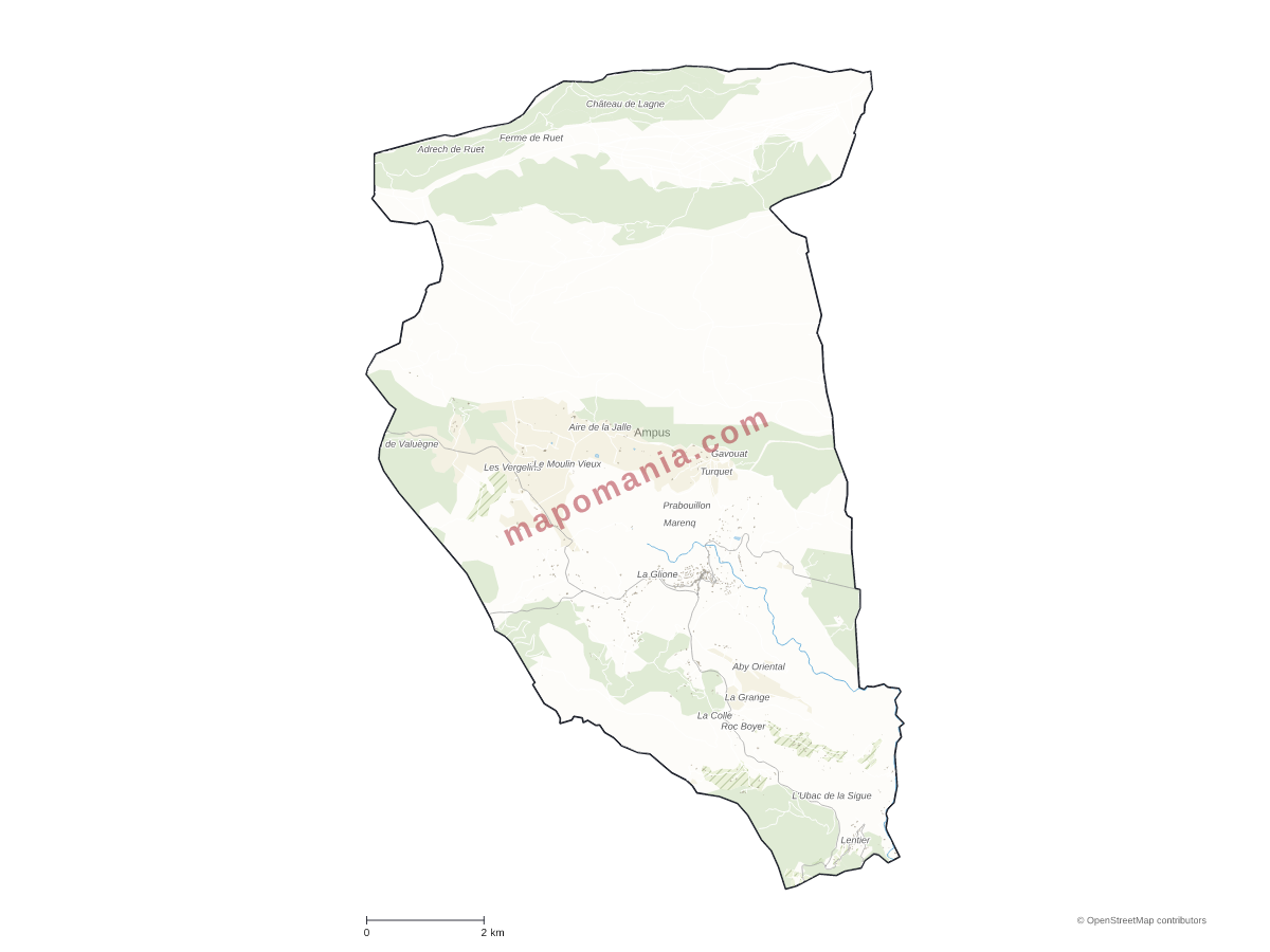 Carte de Ampus à personnaliser