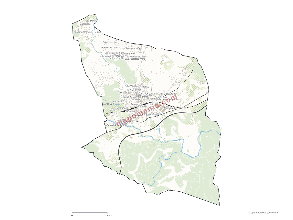 Carte de Les Arcs à personnaliser