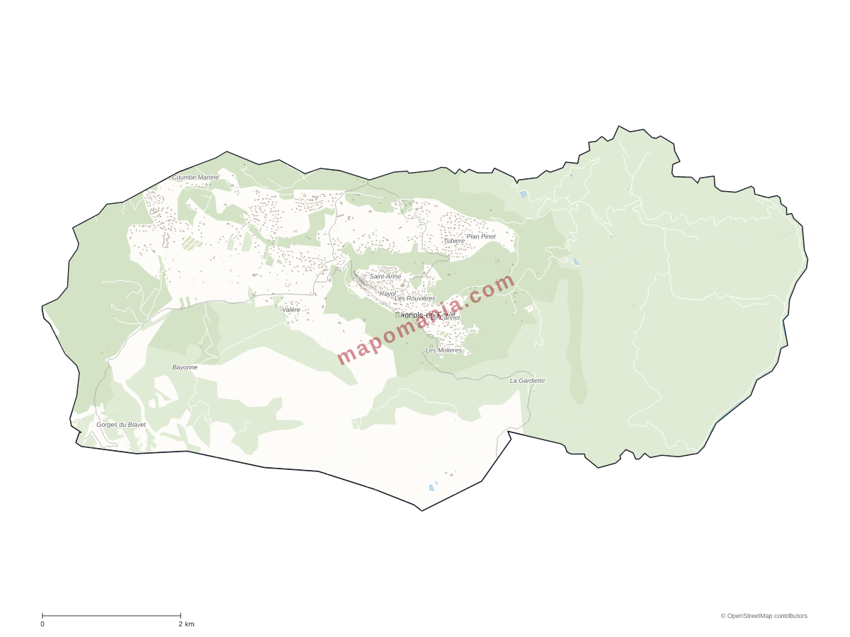 Carte de Bagnols-en-Forêt à personnaliser