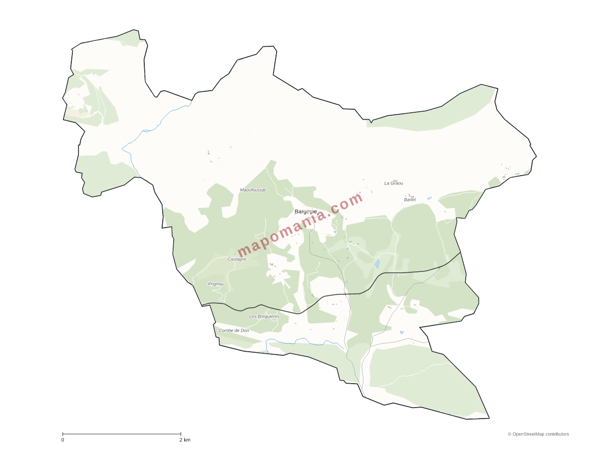 Carte de Bargème à personnaliser