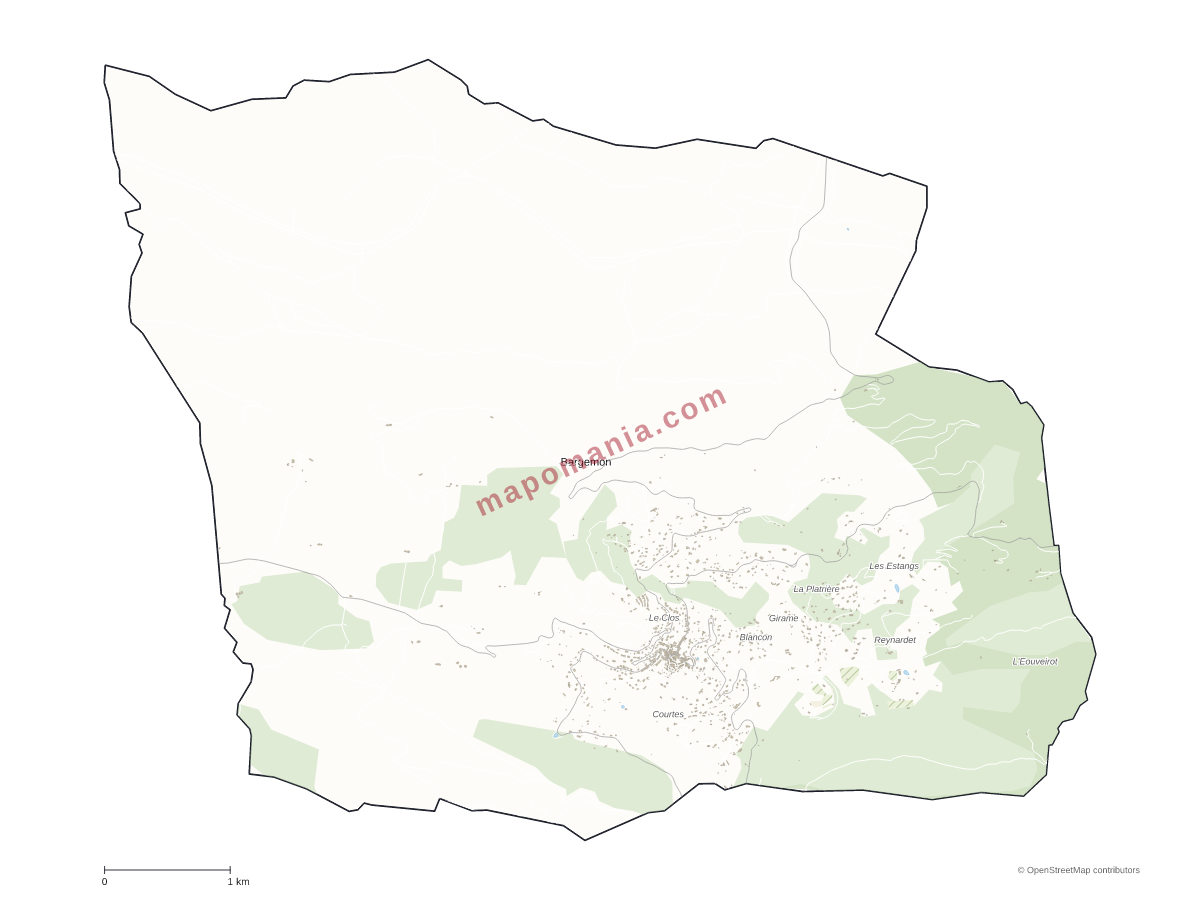 Carte de Bargemon à personnaliser