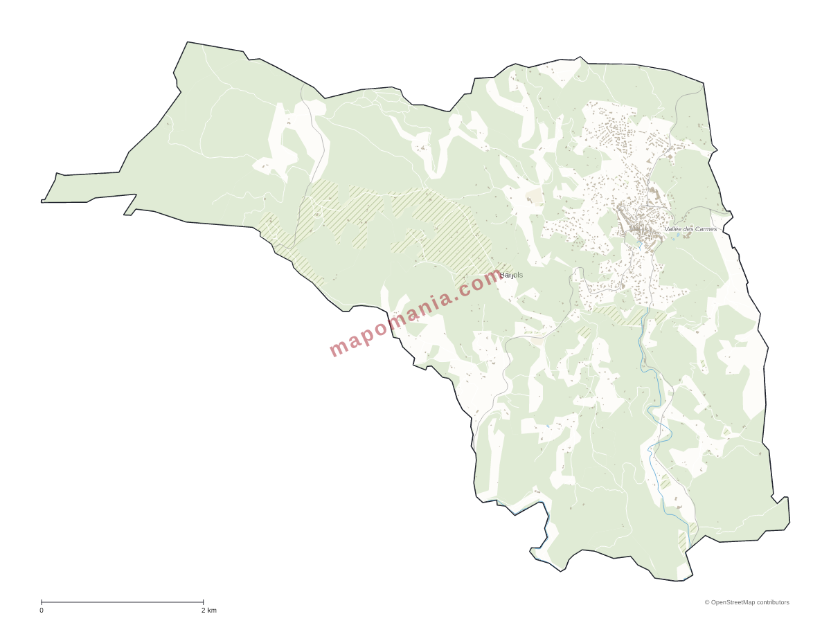 Carte de Barjols à personnaliser