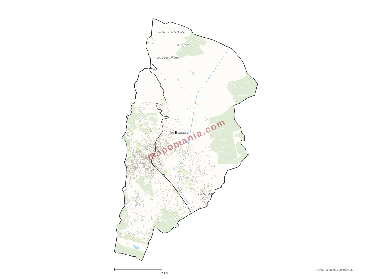 Carte de Le Beausset à personnaliser