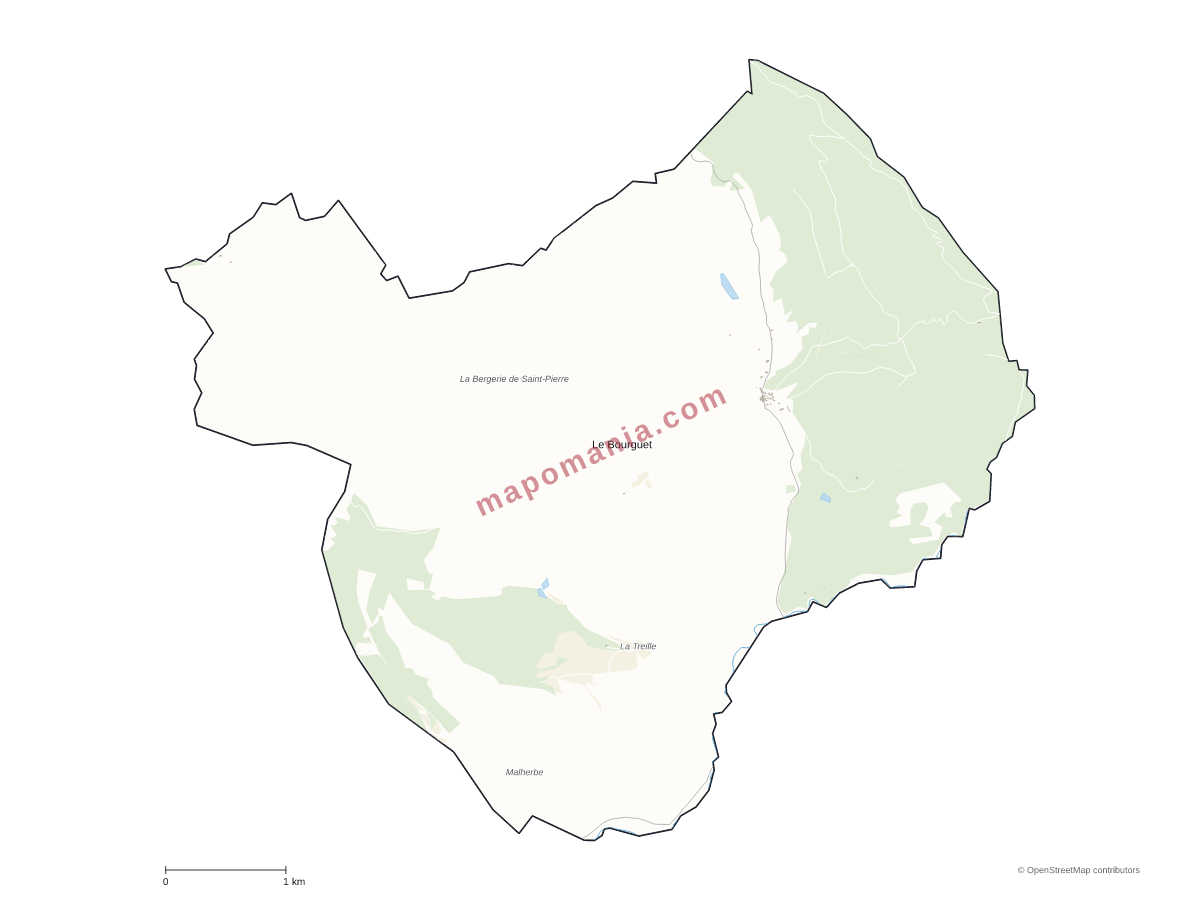 Carte de Le Bourguet à personnaliser