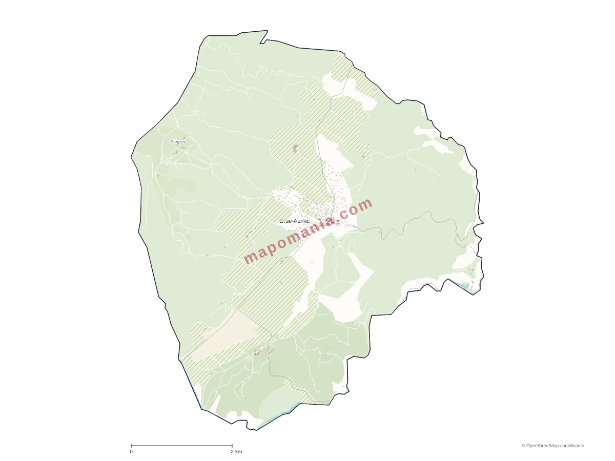 Carte de Brue-Auriac à personnaliser
