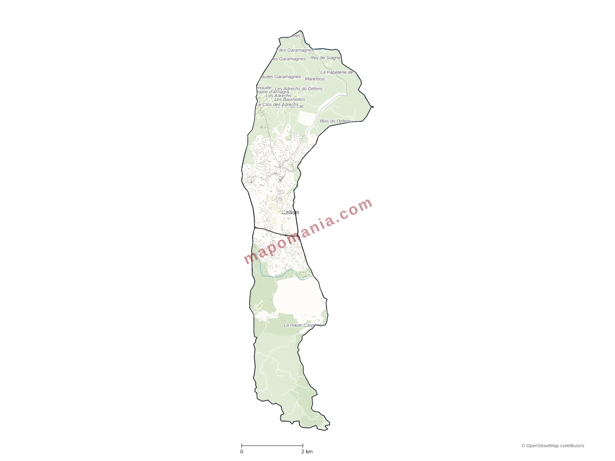 Carte de Callian à personnaliser