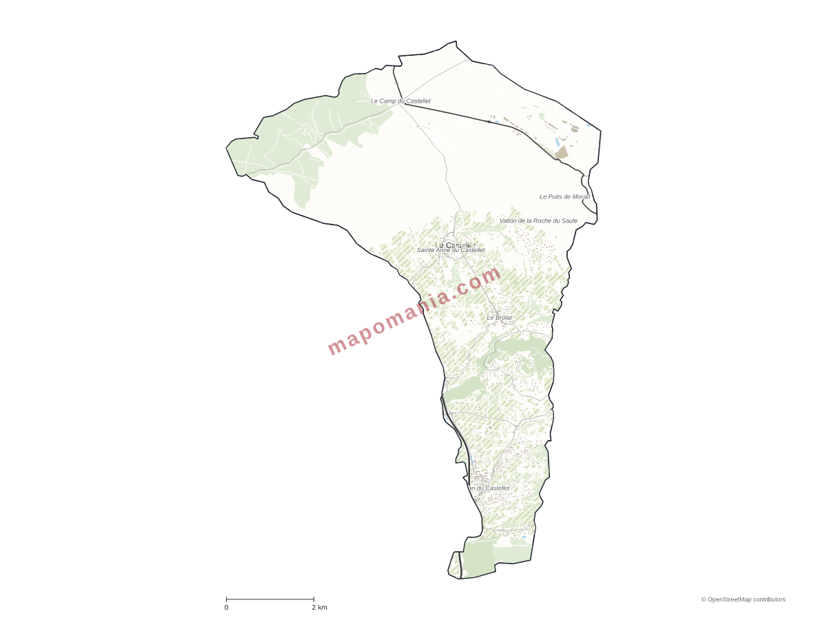 Carte de Le Castellet à personnaliser