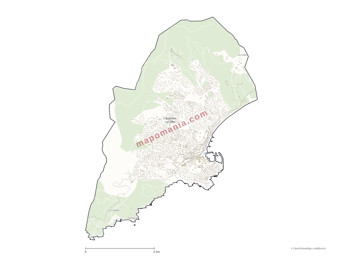 Carte de Cavalaire-sur-Mer à personnaliser