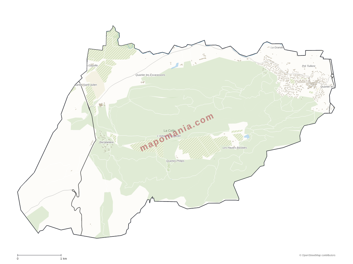 Carte de La Celle à personnaliser