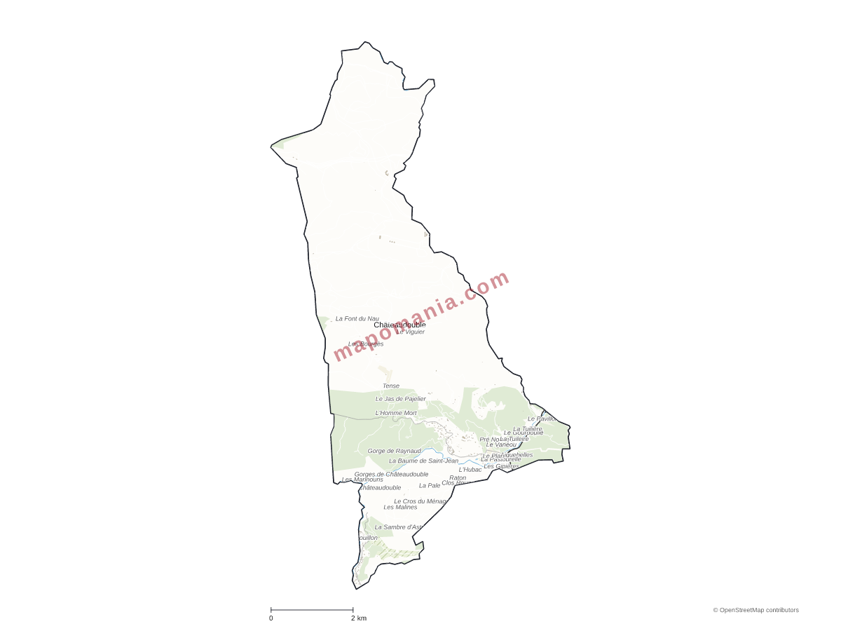 Carte de Châteaudouble à personnaliser