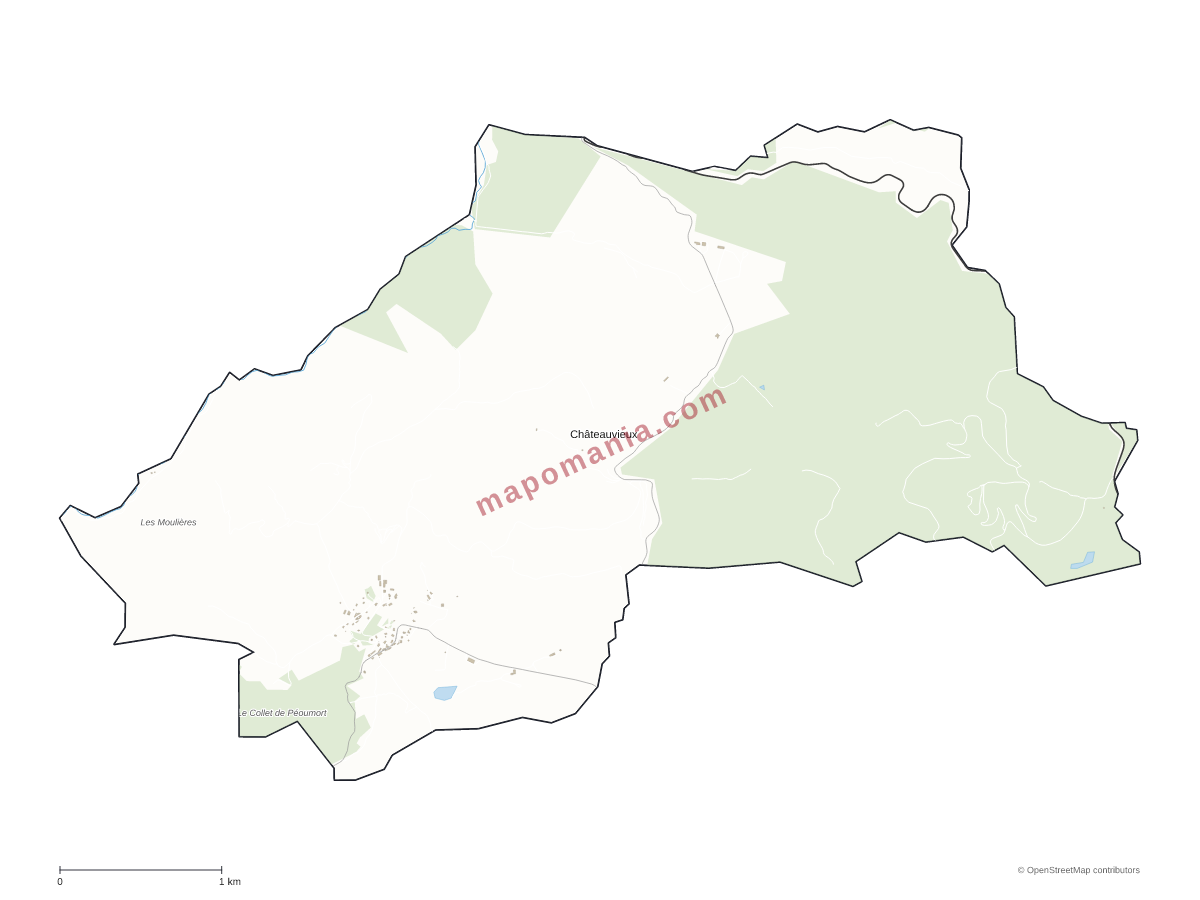 Carte de Châteauvieux à personnaliser