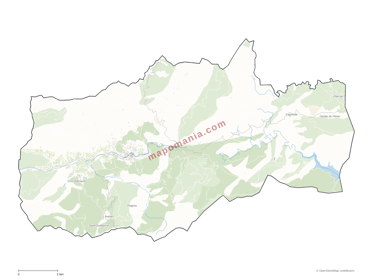 Carte de Collobrières à personnaliser