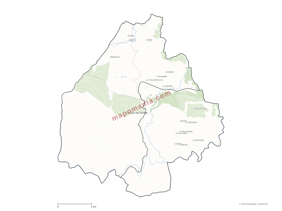 Carte de Comps-sur-Artuby à personnaliser
