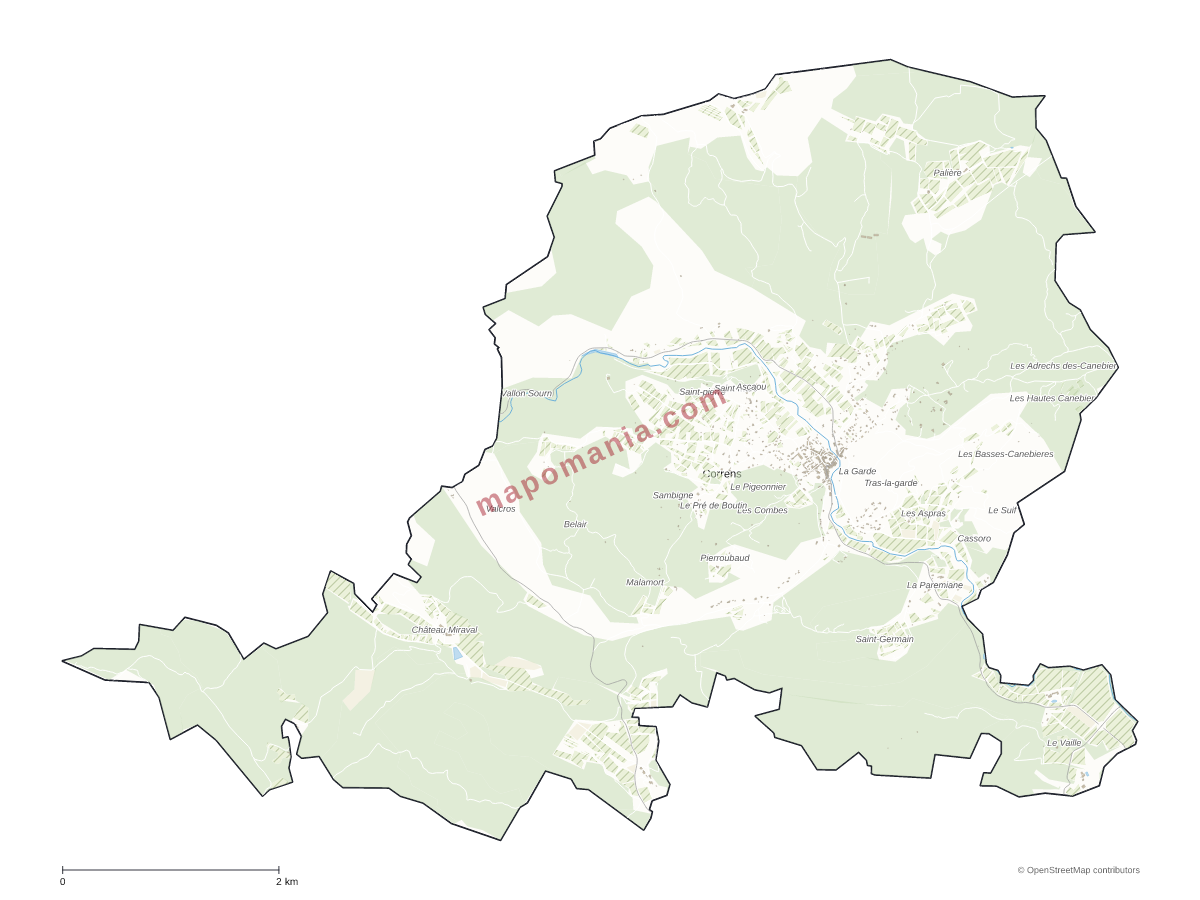 Carte de Correns à personnaliser