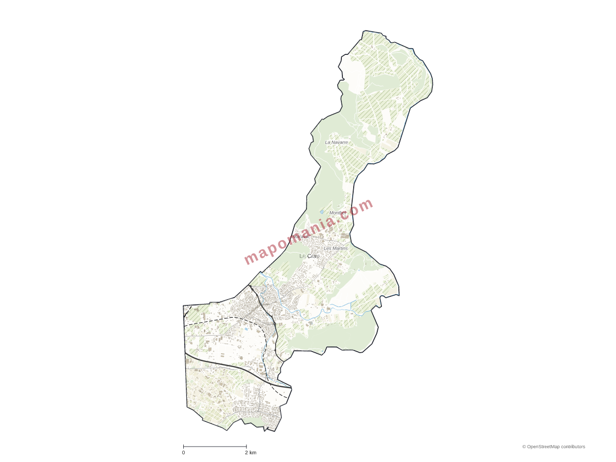 Carte de La Crau à personnaliser