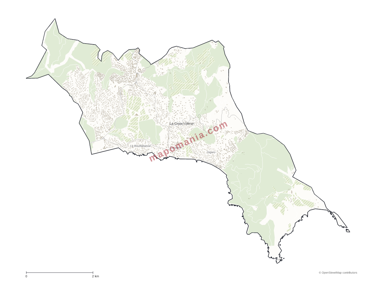 Carte de La Croix-Valmer à personnaliser