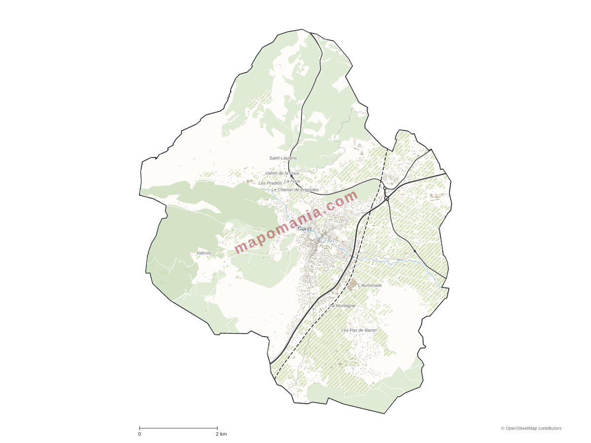 Carte de Cuers à personnaliser