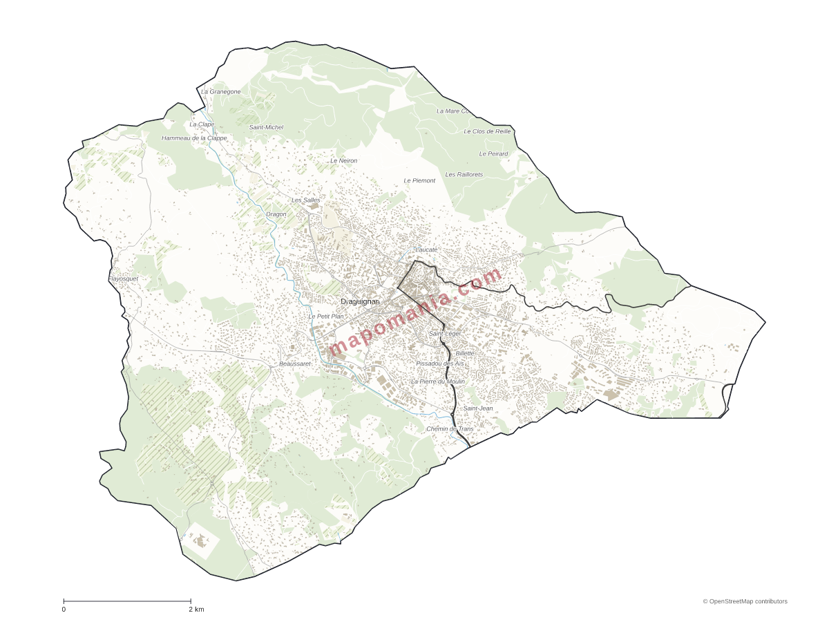 Carte de Draguignan à personnaliser
