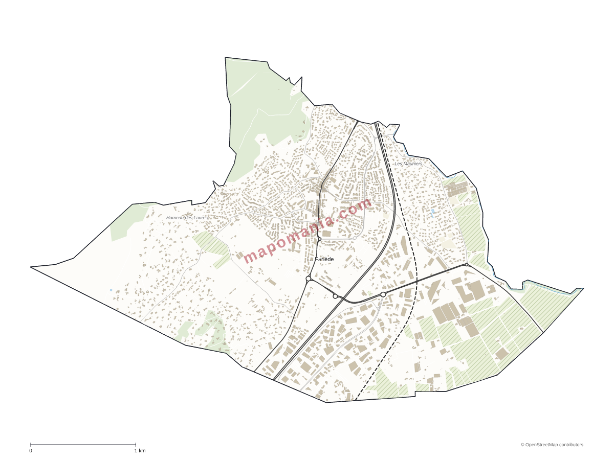 Carte de La Farlède à personnaliser