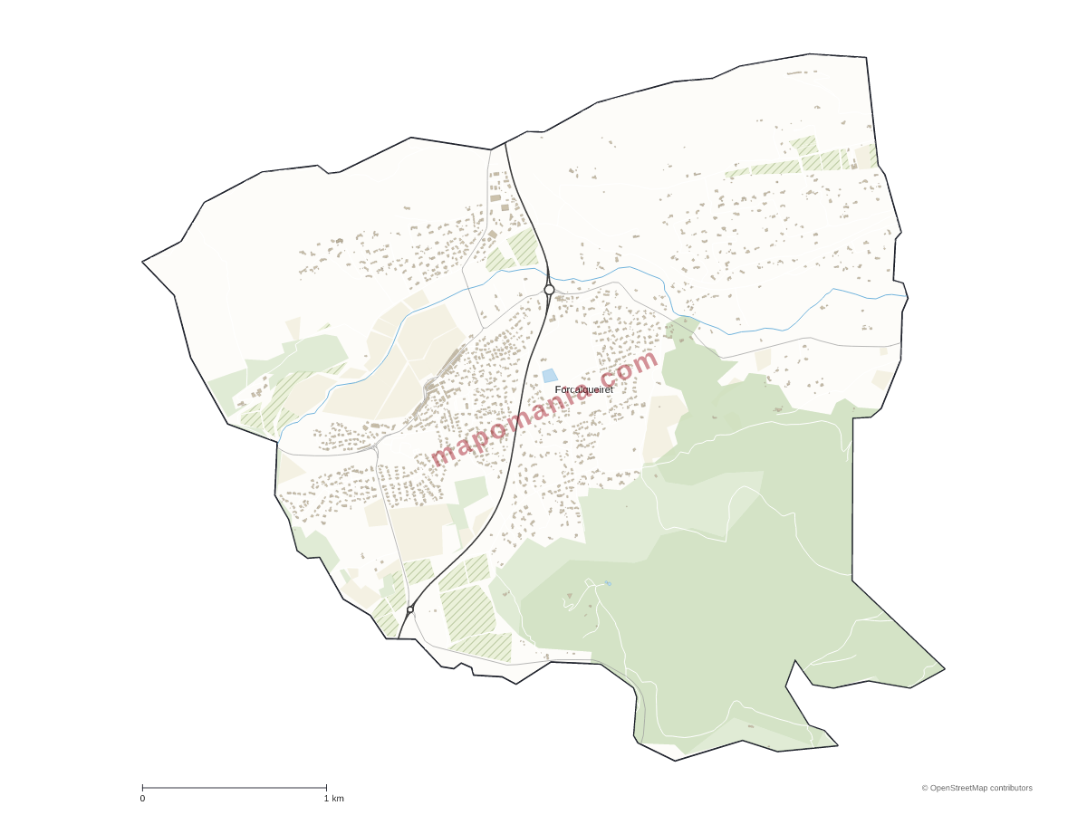 Carte de Forcalqueiret à personnaliser