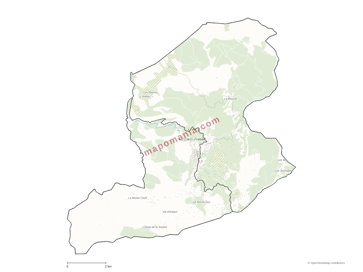 Carte de La Garde-Freinet à personnaliser