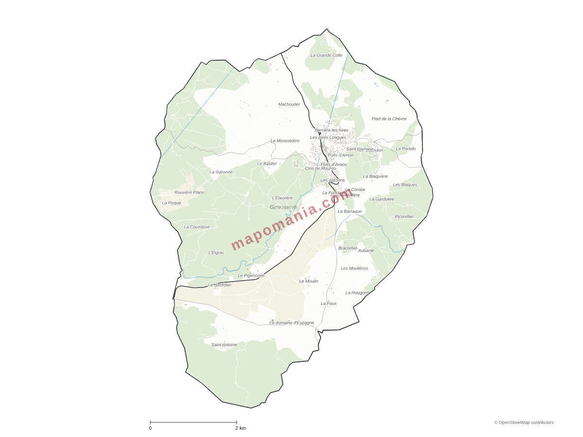 Carte de Ginasservis à personnaliser
