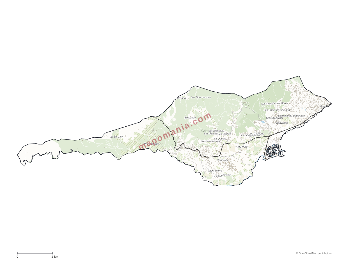 Carte de Grimaud à personnaliser