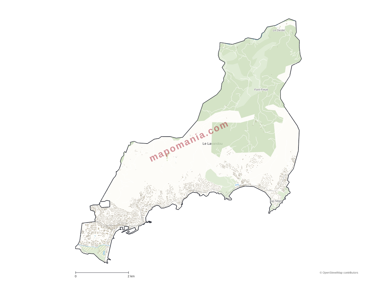 Carte de Le Lavandou à personnaliser