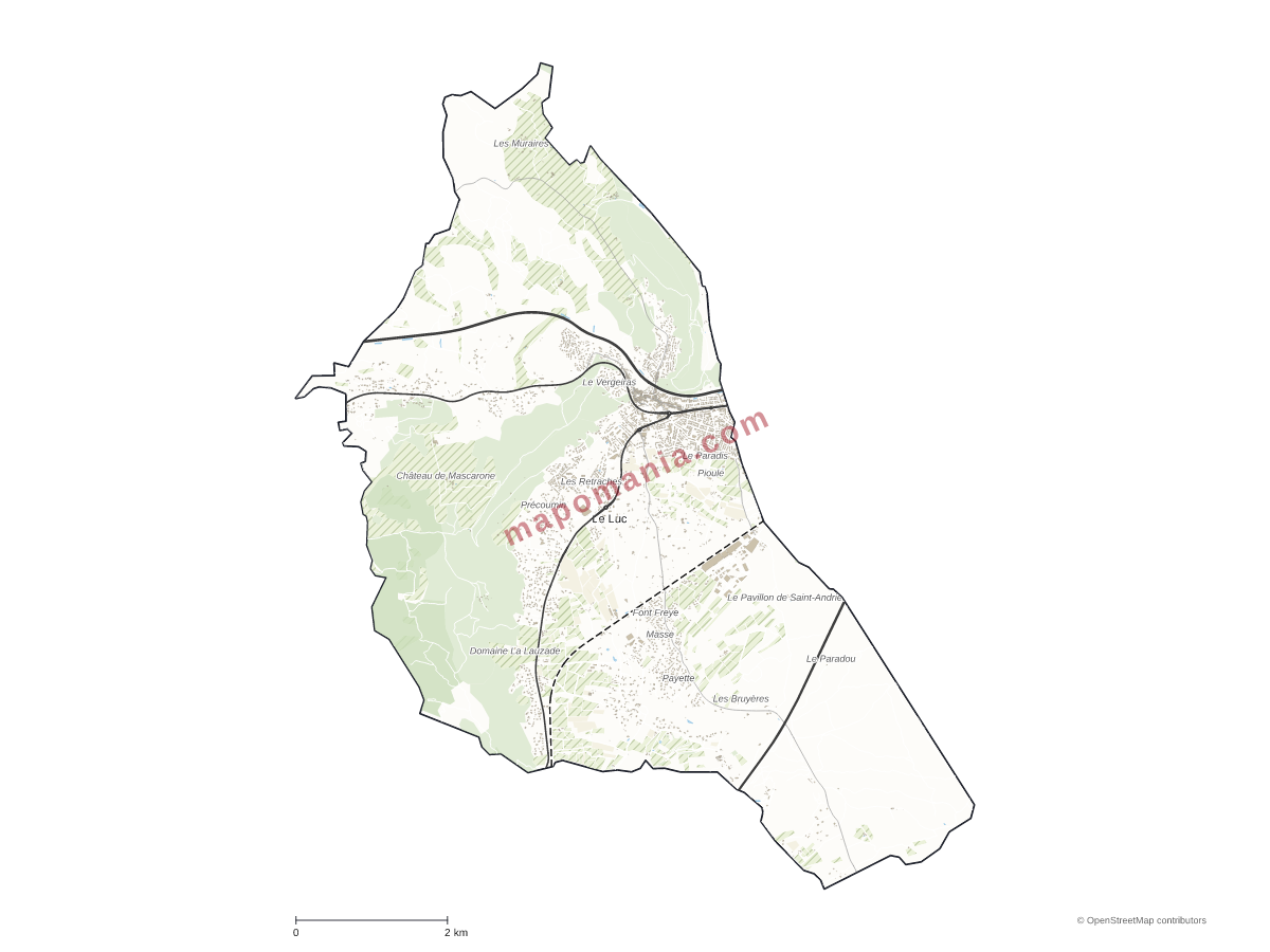 Carte de Le Luc à personnaliser