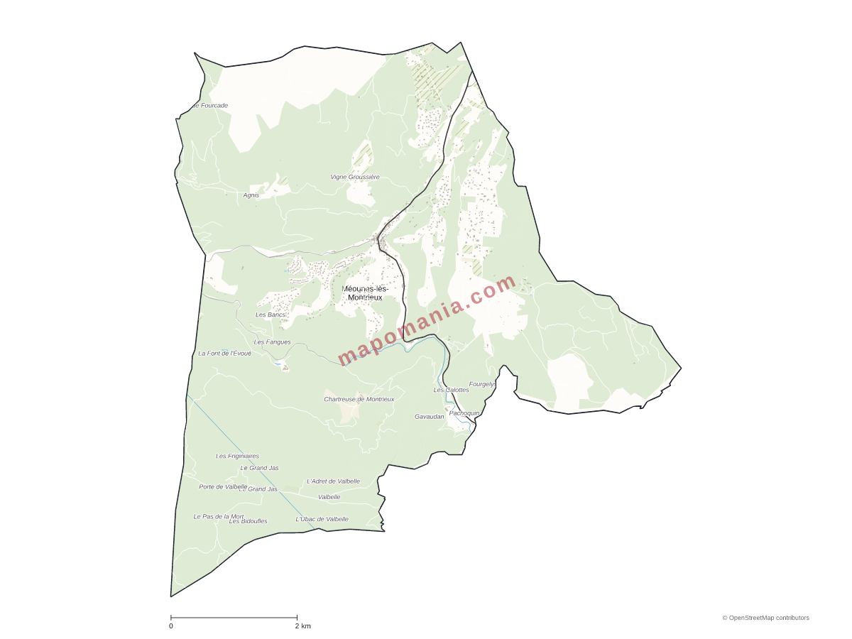 Carte de Méounes-lès-Montrieux à personnaliser