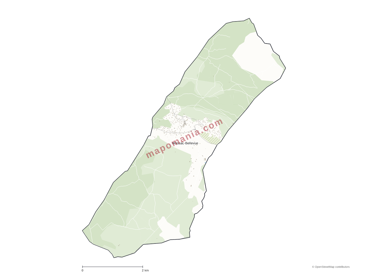 Carte de Moissac-Bellevue à personnaliser
