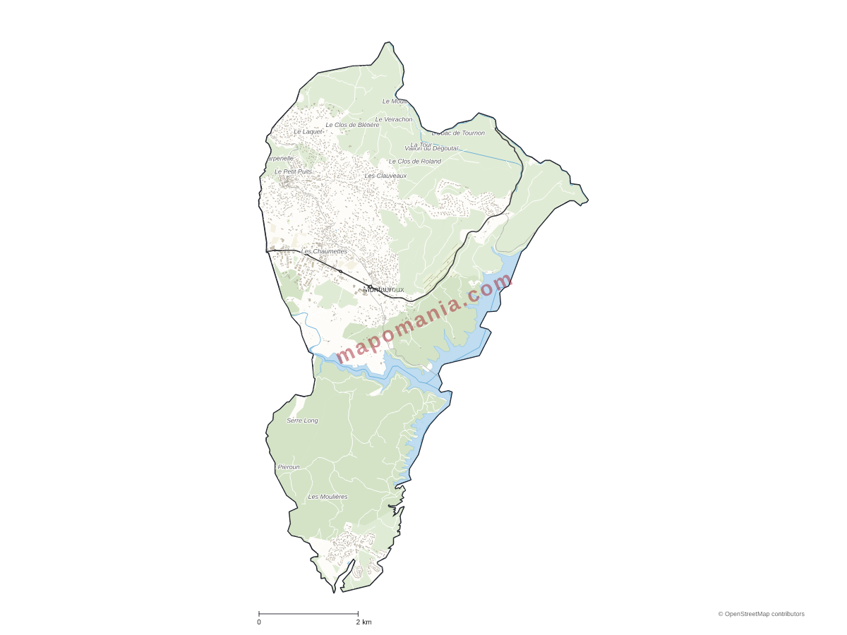 Carte de Montauroux à personnaliser
