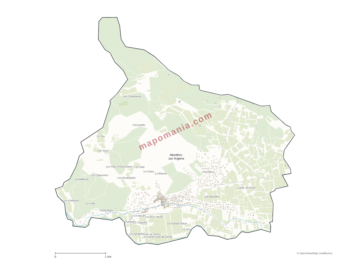Carte de Montfort-sur-Argens à personnaliser