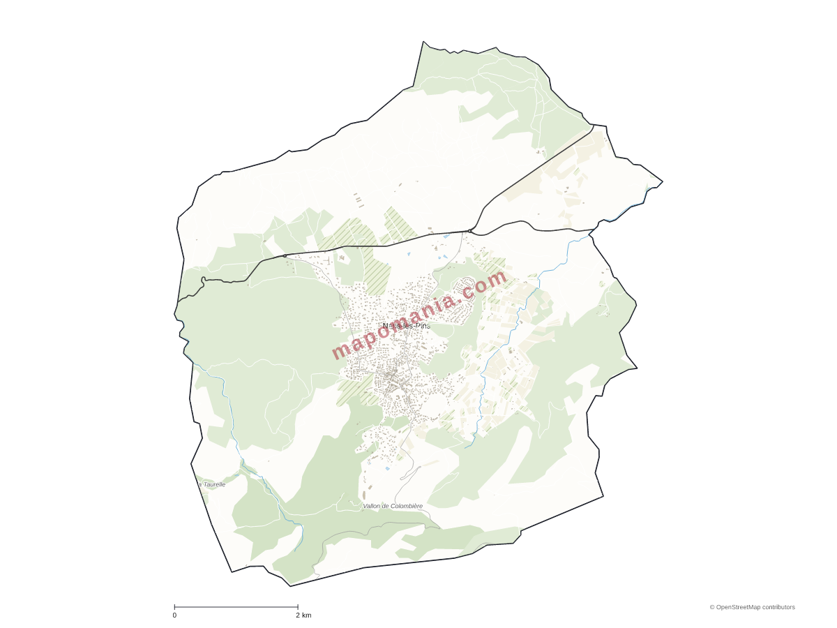 Carte de Nans-les-Pins à personnaliser