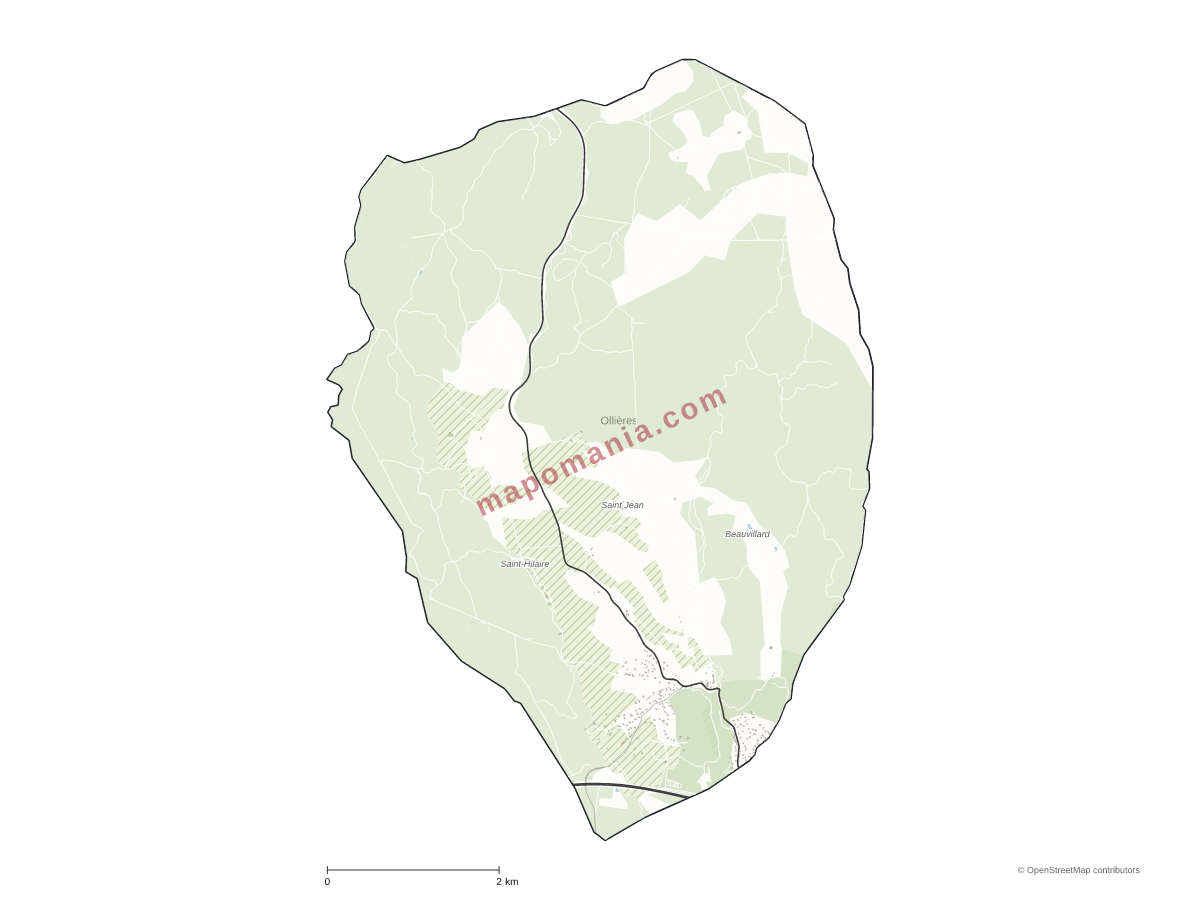 Carte de Ollières à personnaliser