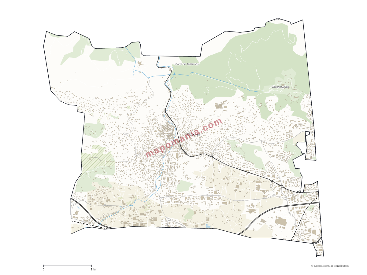 Carte de Ollioules à personnaliser