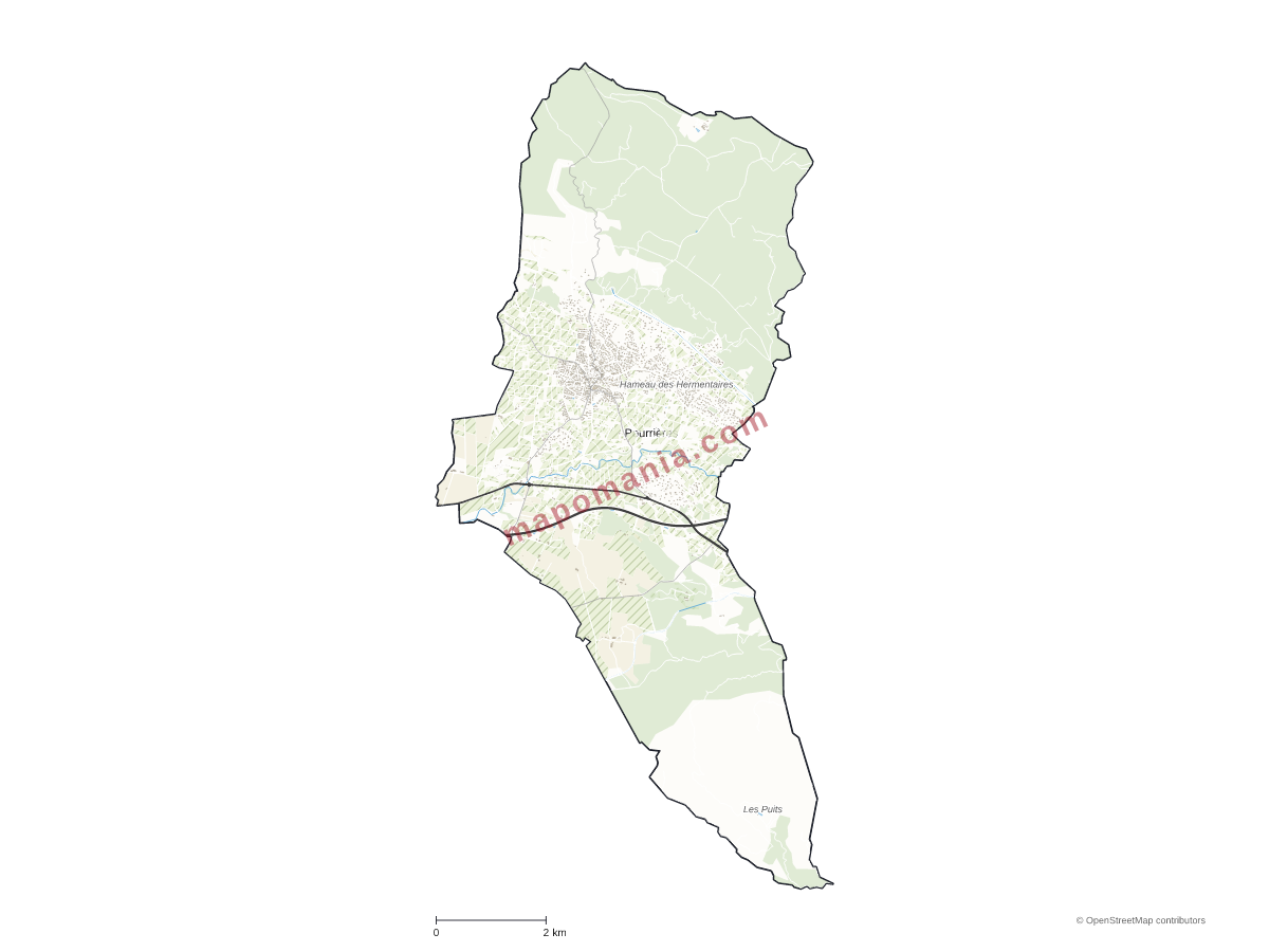 Carte de Pourrières à personnaliser