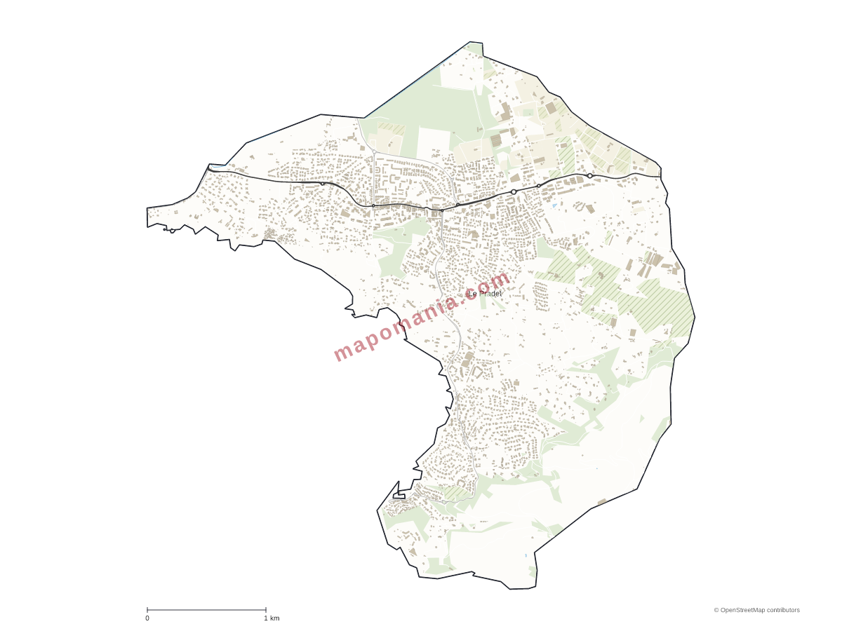 Carte de Le Pradet à personnaliser
