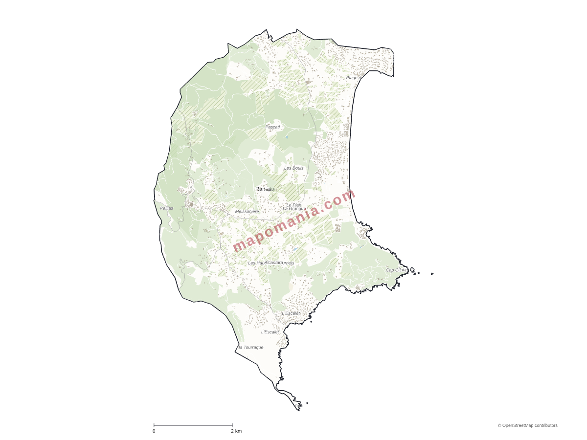 Carte de Ramatuelle à personnaliser
