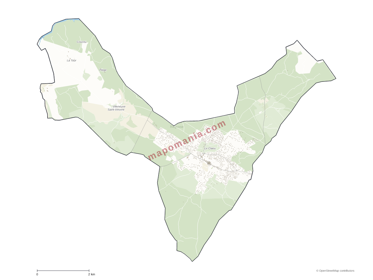 Carte de Régusse à personnaliser