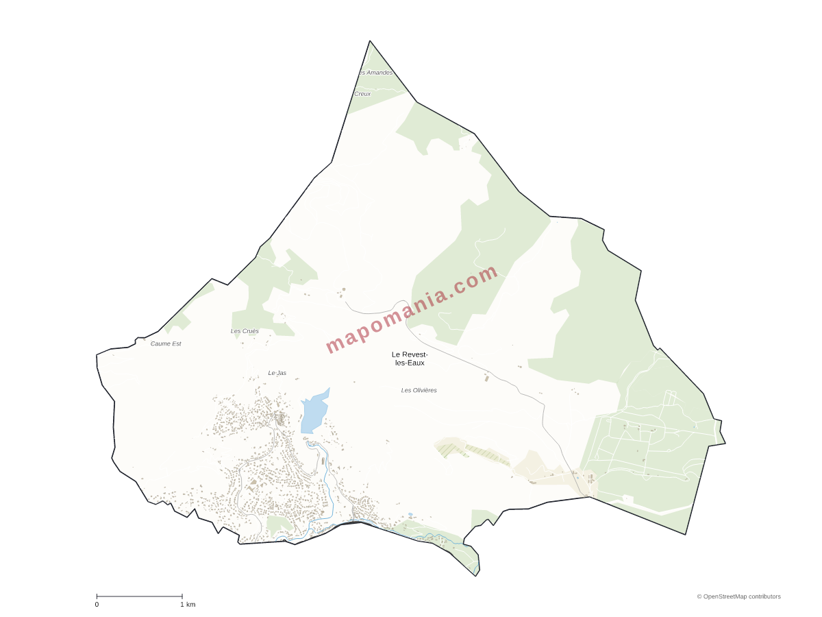 Carte de Le Revest-les-Eaux à personnaliser