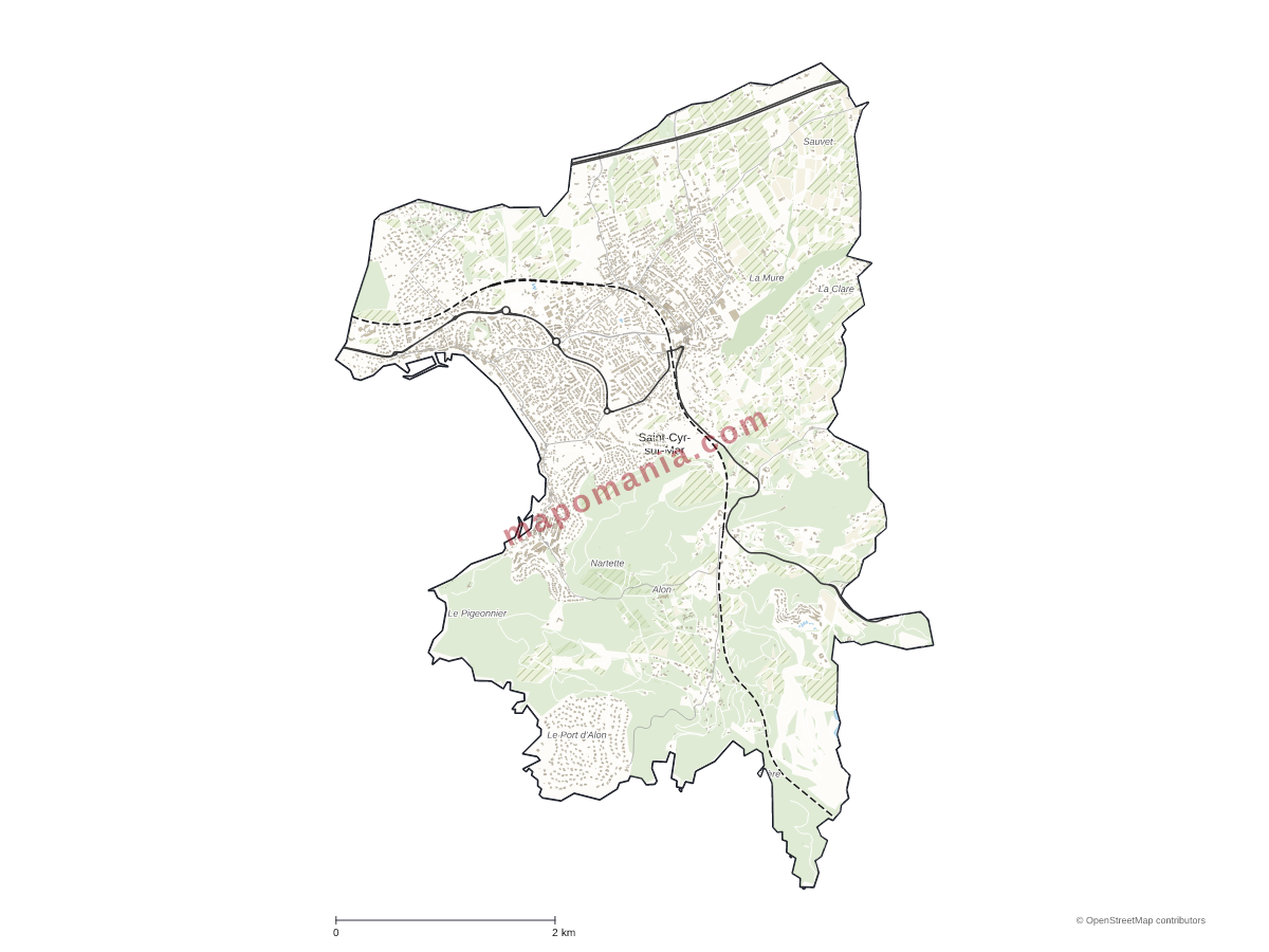 Carte de Saint-Cyr-sur-Mer à personnaliser