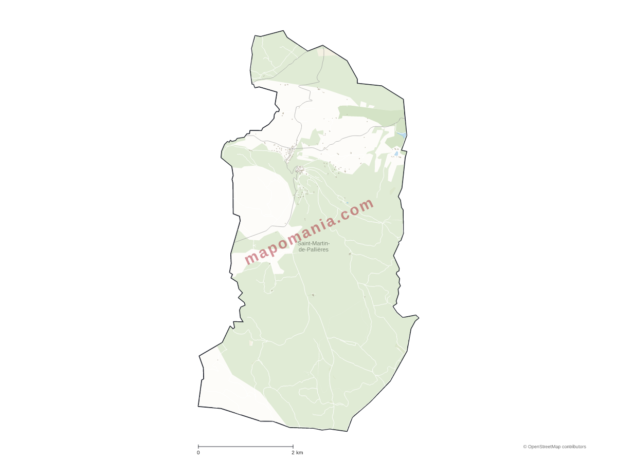 Carte de Saint-Martin-de-Pallières à personnaliser