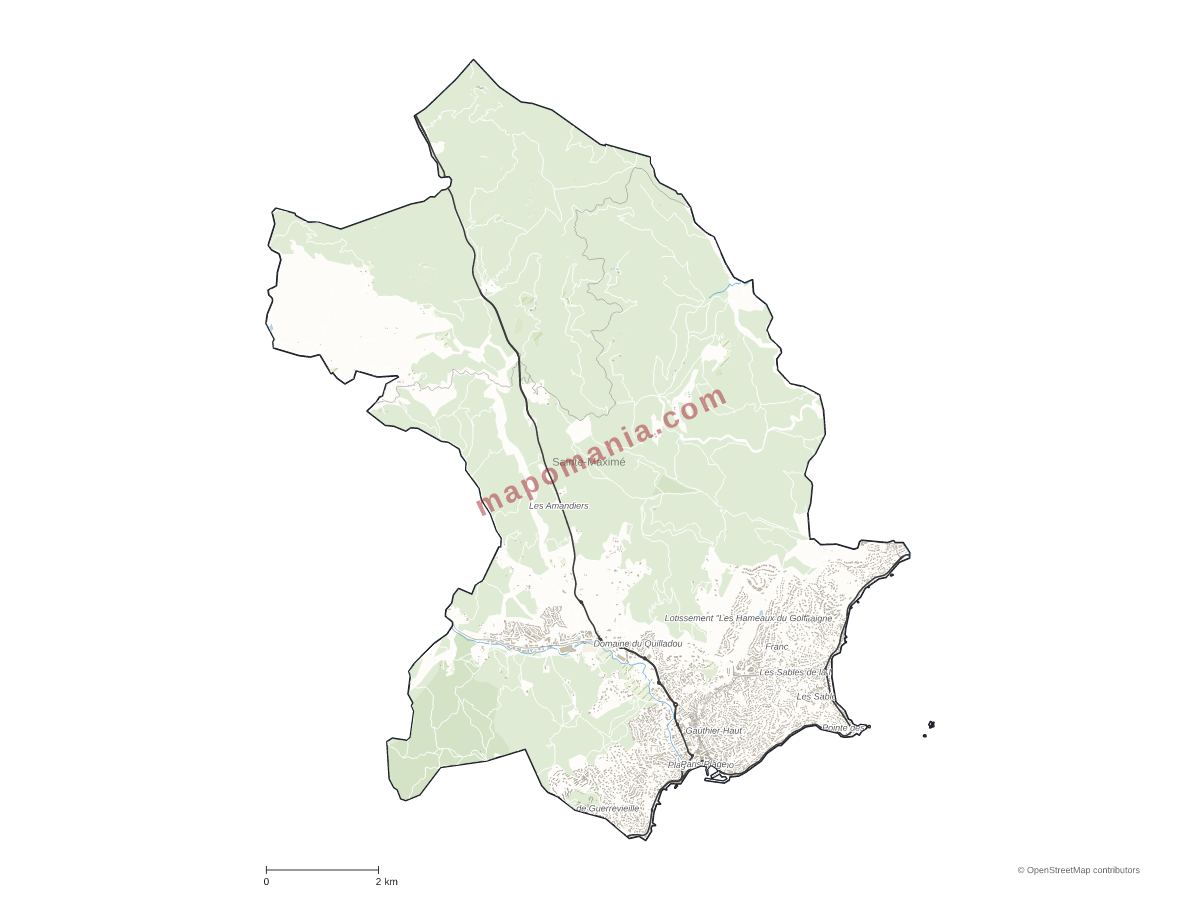 Carte de Sainte-Maxime à personnaliser